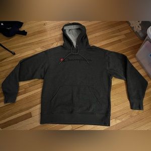 Champion hoodie size Large, charcoal grey in color